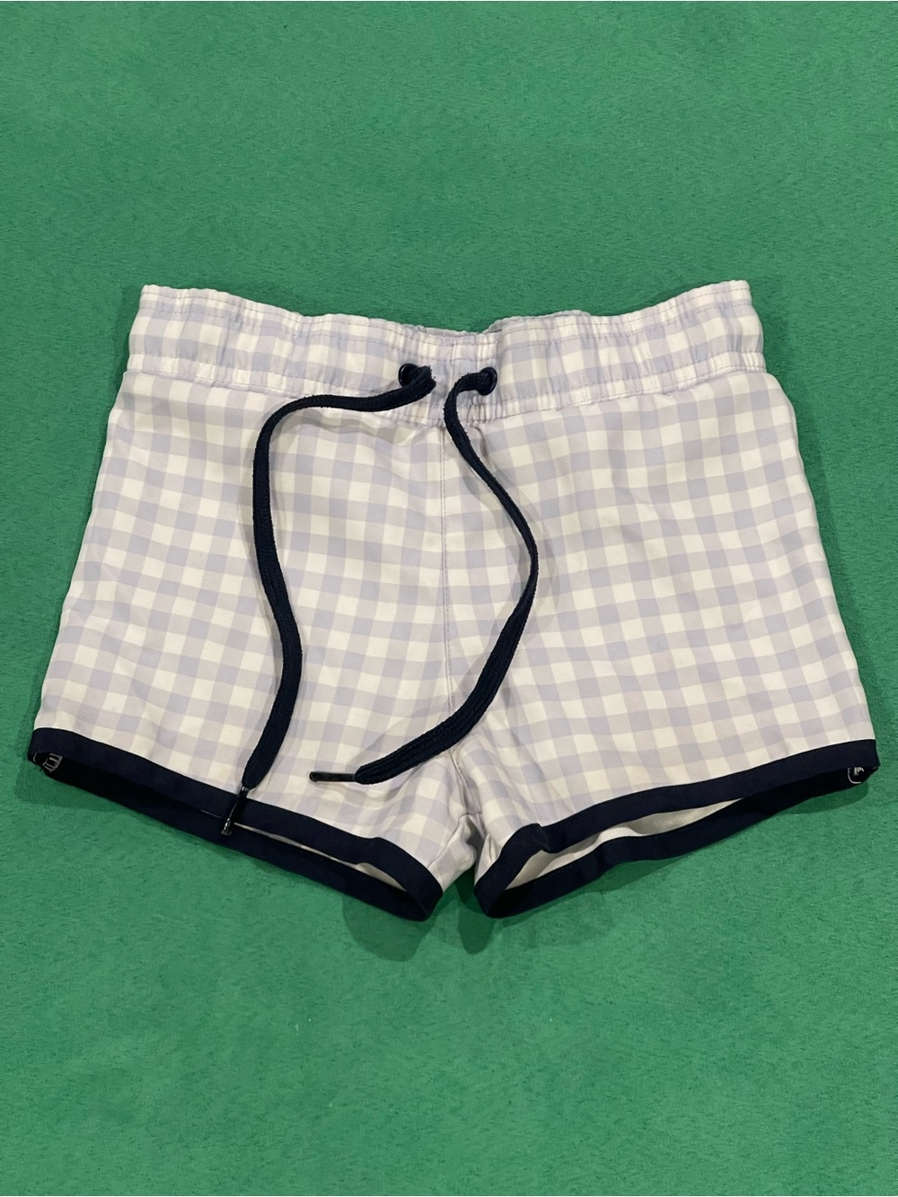 Minnow boys oasis blue gingham boardie, size 3/4T VGUC